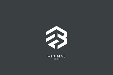 Abstract letter FB BF geometric Initial based logo design.