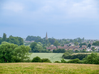 Canvas Print - Beyond fields an English village