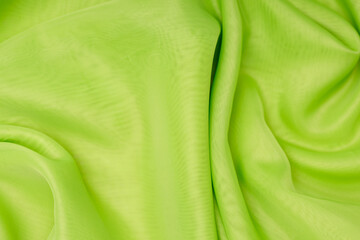 Poster - beautiful green silk. wavy fabric