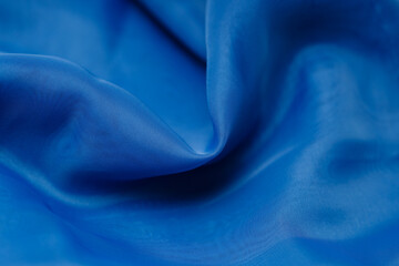Poster - beautiful blue silk. wavy background fabric