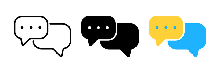chat message icon, talk bubble speech, chat on line symbol, app chat messaging business concept, vec