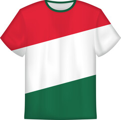 Sticker - T-shirt design with flag of Hungary.