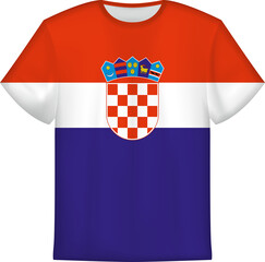 Sticker - T-shirt design with flag of Croatia.