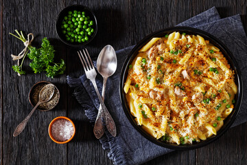 Sticker - Tuna Mornay in baking dish, top view