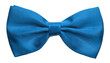 Blue satin bow tie, formal dress code necktie accessory. PNG clipart isolated on transparent background