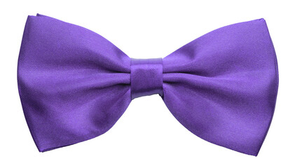 Wall Mural - Purple blue satin bow tie, formal dress code necktie accessory. PNG clipart isolated on transparent background