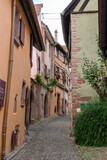 Fototapeta Perspektywa 3d - Small towns in France in the Alsace area, in vineyard areas.