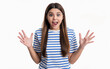© be free - surprised teen girl express emotions. portrait of surprised teen girl in studio. surprised teen girl