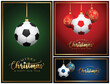 Soccer Christmas Greeting Card -  Soccer Balls set - Sport Background - Merry Christmas and Happy New Year