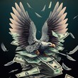 Money flying away, concept for Economic inflation and rise in interest rates, cash savings, home loans and other financial products that experience inflation