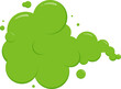 Fart cloud, smell smoke, bad gas, cartoon green stink odour vector icon. Aroma illustration