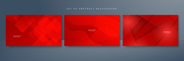 Dynamic red geometric with colorful gradient background