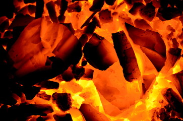 Poster - The texture of hot coal anthracite of different sizes.