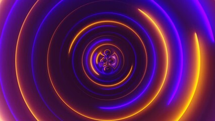 Poster - Circles neon. Computer generated 3d render