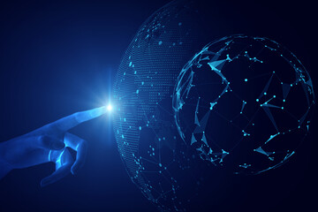 Abstract futuristic technology background. Wireless network and Connection technology concept. technology big data background concept.