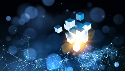 Abstract futuristic technology background. Wireless network and Connection technology concept. technology big data background concept.