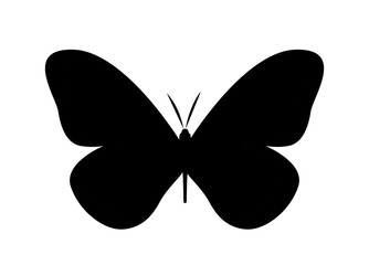 Wall Mural - butterfly silhouette icon. poster or banner for website. stylish minimalistic logo for company, bran