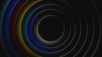 Poster - Background of pulsating rings. Motion. Beautiful rings pulsate in rhythm of beat or tempo. Musical bit of the speakers in form of rings