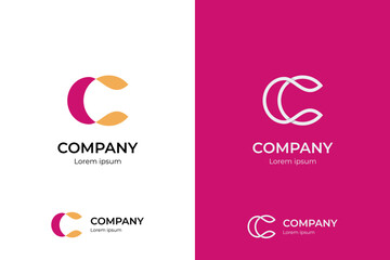 Leinwandbilder - Logo C monogram modern letter, letter CC elegant business emblem logo with overlapping lines symbol