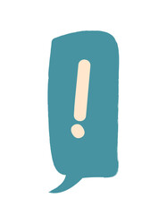 Fototapete - Speech bubble icon. Blue rectangle with exclamation point. Sticker for social media and messengers, communication on Internet, important information and quote. Cartoon flat vector illustration