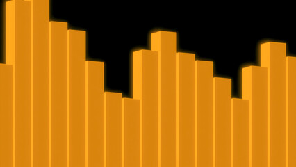 Poster - Speaker equalizer. Design. Colorful columns of 3D lines move to beat of music. Cubic equalizer on black background