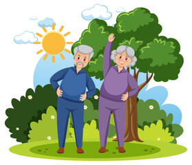 Wall Mural - Elderly people relaxing at park