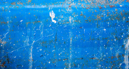 Poster - The metal surface with a grunge blue color. Grainy textures for backgrounds and wallpapers
