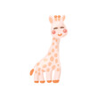 Nursery toy giraffe in Boho style vector illustration. Toy giraffe for newborn babies isolated on white background. concept