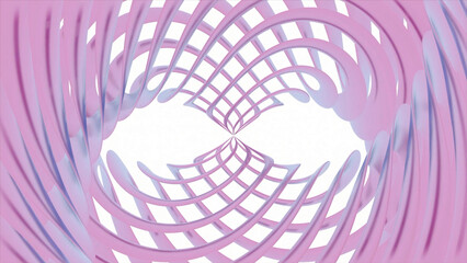 Poster - Pink twisted spring. Design.Light animation on a white background with a swirling moving line of delicate color