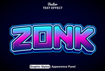 Poster - zonk text effect with graphic style and editable.