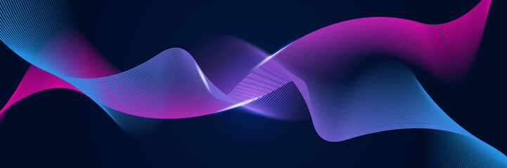 Abstract red blue and pink purple gradient wave particle background. Flow wave with line landscape. Digital data structure. Future mesh pattern point visualization. Technology vector illustration.