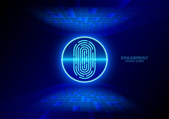 Wall Mural - graphics design fingerprint concept security access control vector illustration