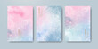 © REZI - Set of cards with bright colorful vector watercolor background. Design for your date, postcard, banner.