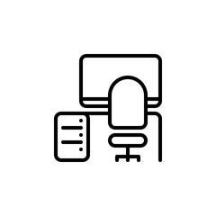 Poster - office chair vector icon. office and business icon outline style. perfect use for logo, presentation, website, and more. simple modern icon design line style