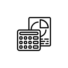 Poster - calculator vector icon. office and business icon outline style. perfect use for logo, presentation, website, and more. simple modern icon design line style