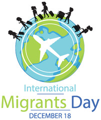 Sticker - International Migrants Day Banner Design