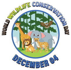Wall Mural - world wildlife conservation day banner design