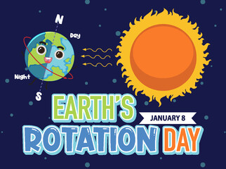 Wall Mural - Earth Rotation Day Banner Design