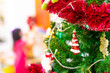 © pushish images - Christmas tree and ornaments decor ready for party.