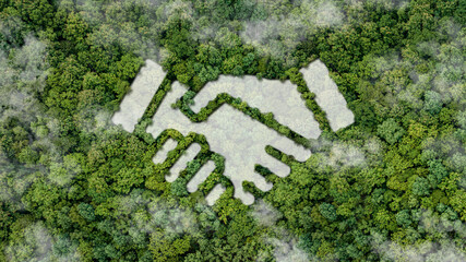 corporate concept to invest in the environment social and governance. cooperation of organization en