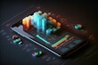 © SCHRÖDER - Illustration about market analysis 3D graphics on mobile phones. Made by AI.