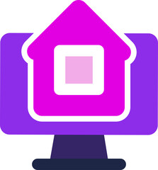 Fototapete - home computer icon