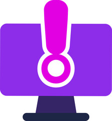 Fototapete - warning computer icon