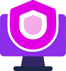 Fototapete - shield computer icon