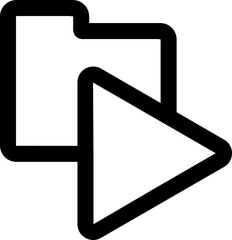 Aufkleber - play video file folder outlined icon