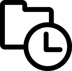 Aufkleber - time file folder outlined icon