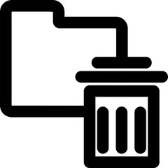 Aufkleber - delete file folder outlined icon