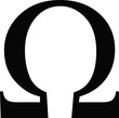 Flat style illustration of Omega letter icon isolated