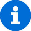 © lnm - Flat style illustration of information point blue sign icon isolated