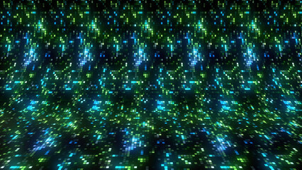 Poster - Abstract digital data background with glowing particles. Motion. Circuit board with data flow.